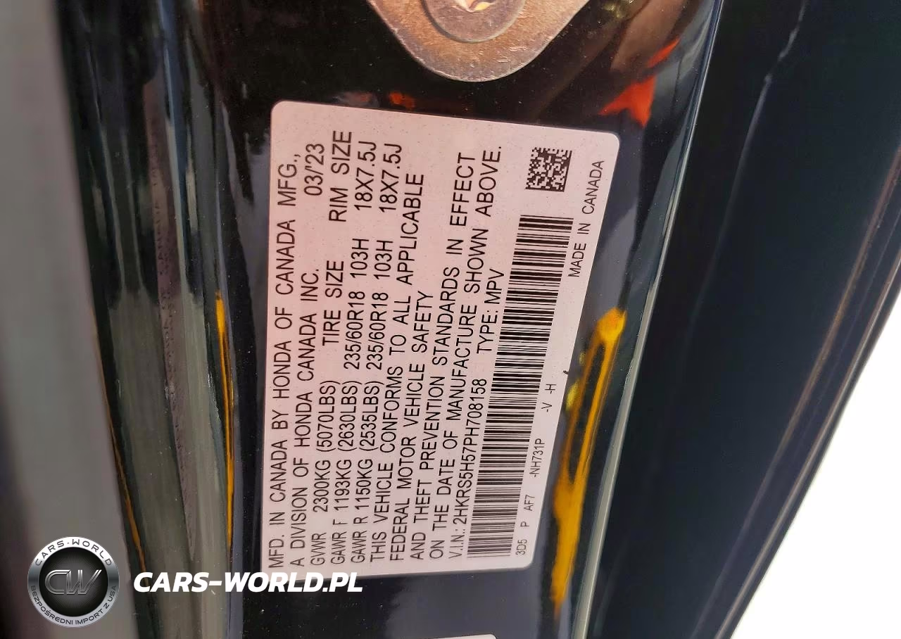 HONDA CR-V SPORT VIN:2HKRS5H57PH708158 - 12