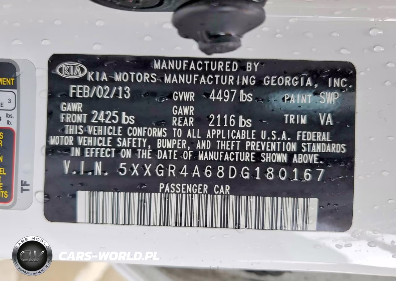 2013 Kia Optima Sx VIN:5XXGR4A68DG180167 - 12