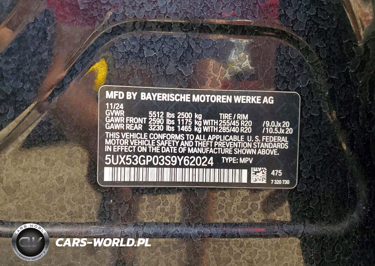 2025 BMW X3 30 xDrive VIN:5UX53GP03S9Y62024 - 13