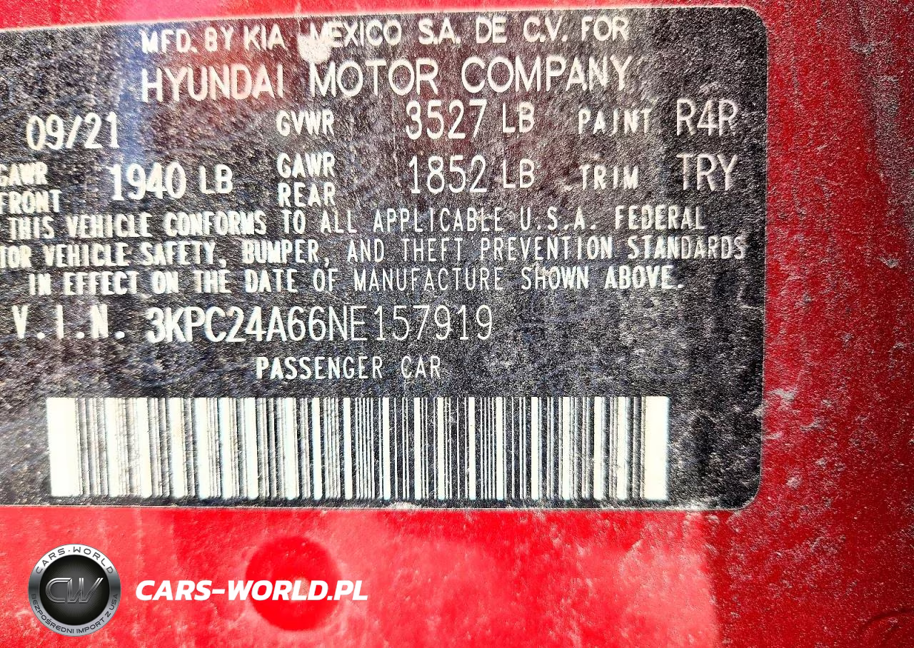 2022 Hyundai Accent Sel VIN:3KPC24A66NE157919 - 12