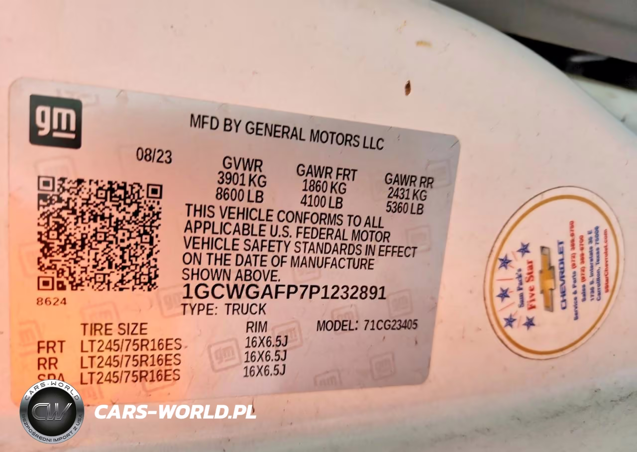 2023 Chevrolet Express G2500 VIN:1GCWGAFP7P1232891 - 13