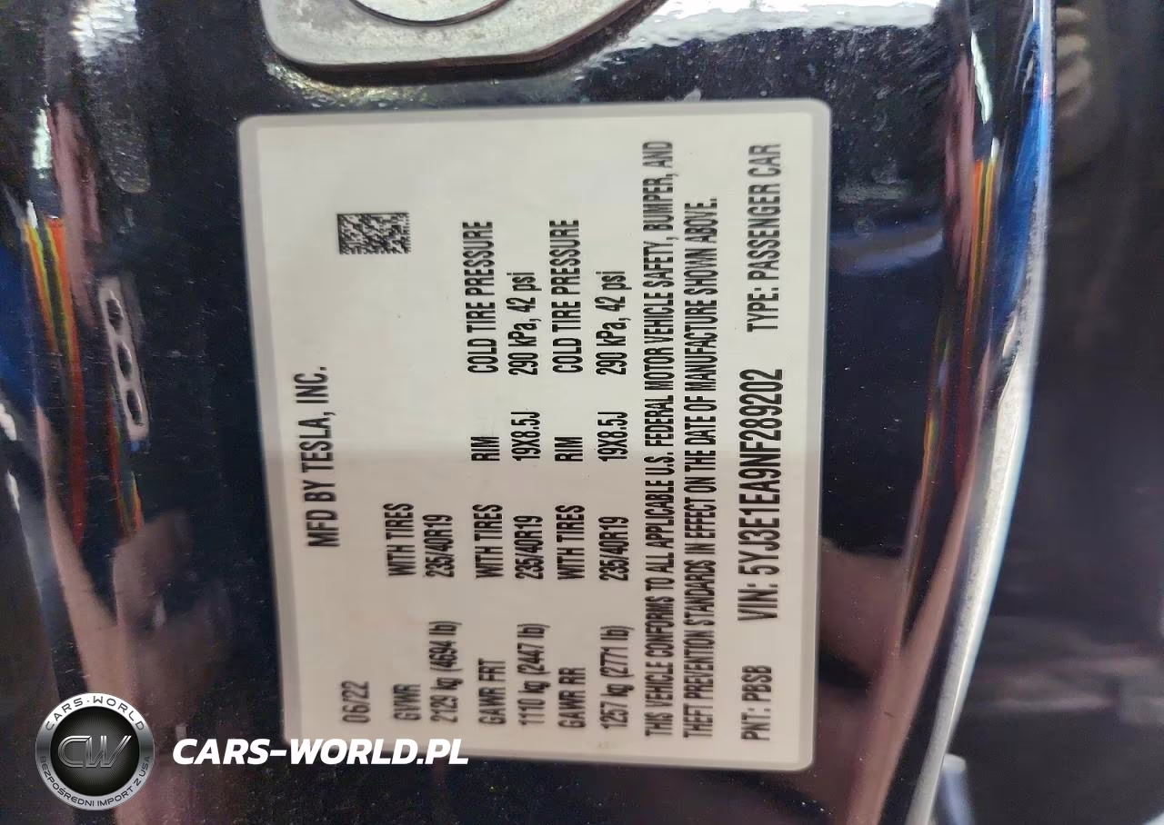 2022 Tesla Model 3 VIN:5YJ3E1EA9NF289202 - 12