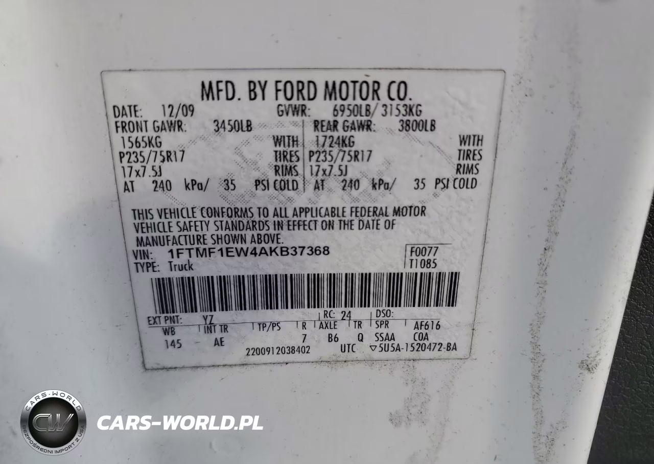 2010 Ford F150 VIN:1FTMF1EW4AKB37368 - 12