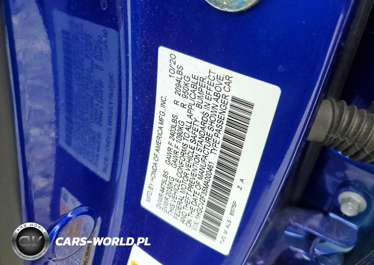 2021 Honda Accord Sport VIN:1HGCV2F35MA000461 - 12