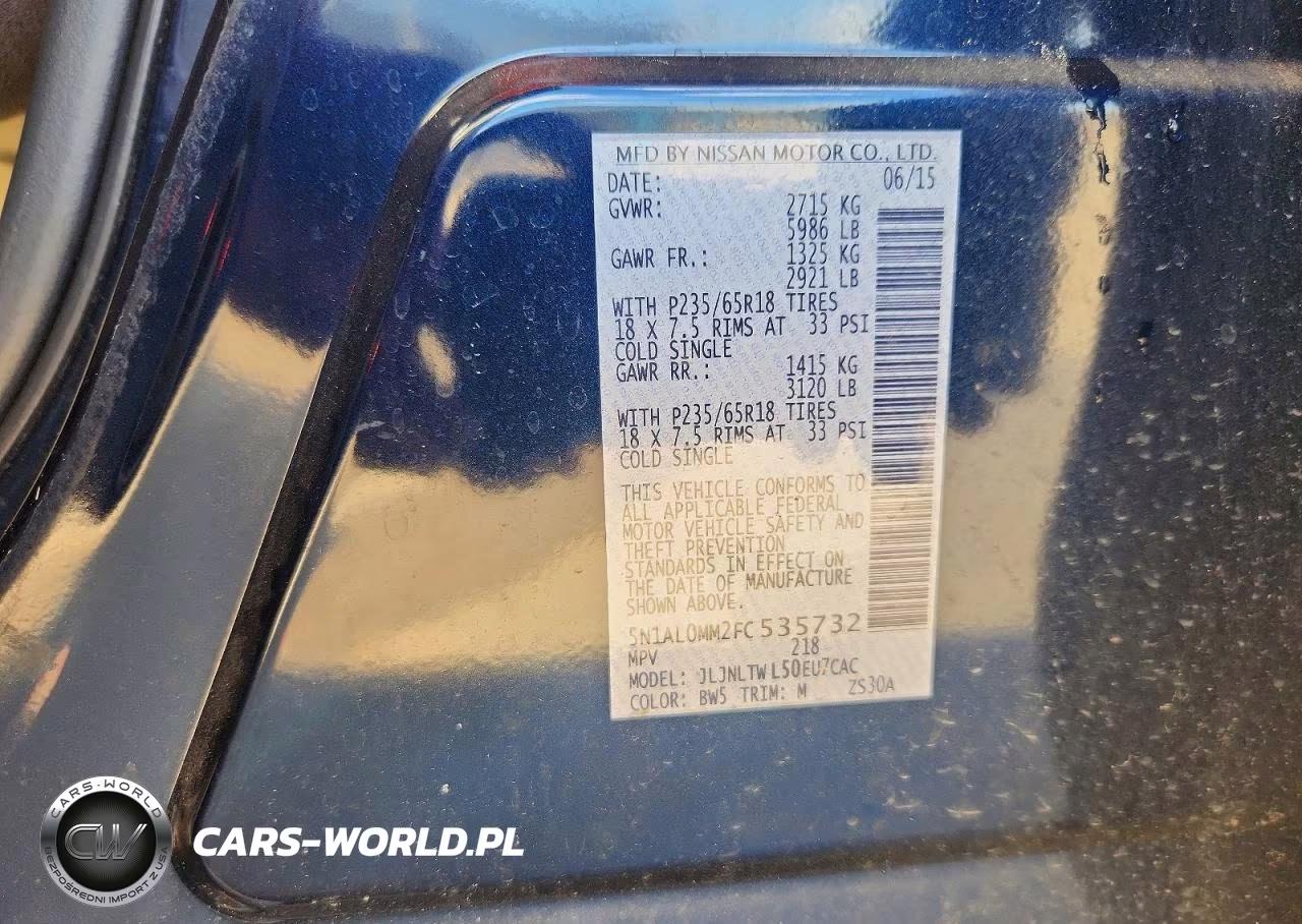 2015 Infiniti Qx60 Base VIN:5N1AL0MM2FC535732 - 13