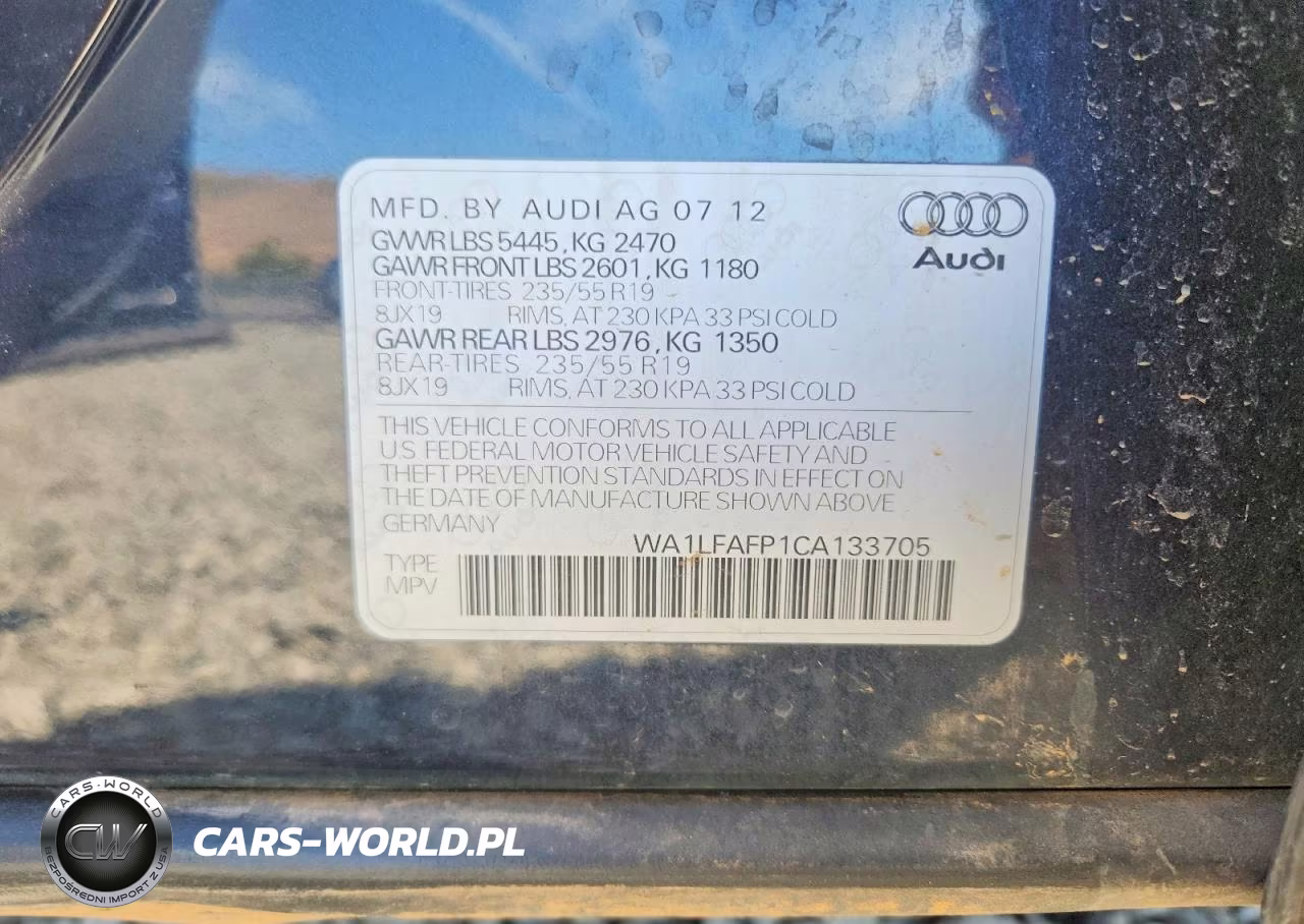 2012 Audi Q5 Premium Plus VIN:WA1LFAFP1CA133705 - 14