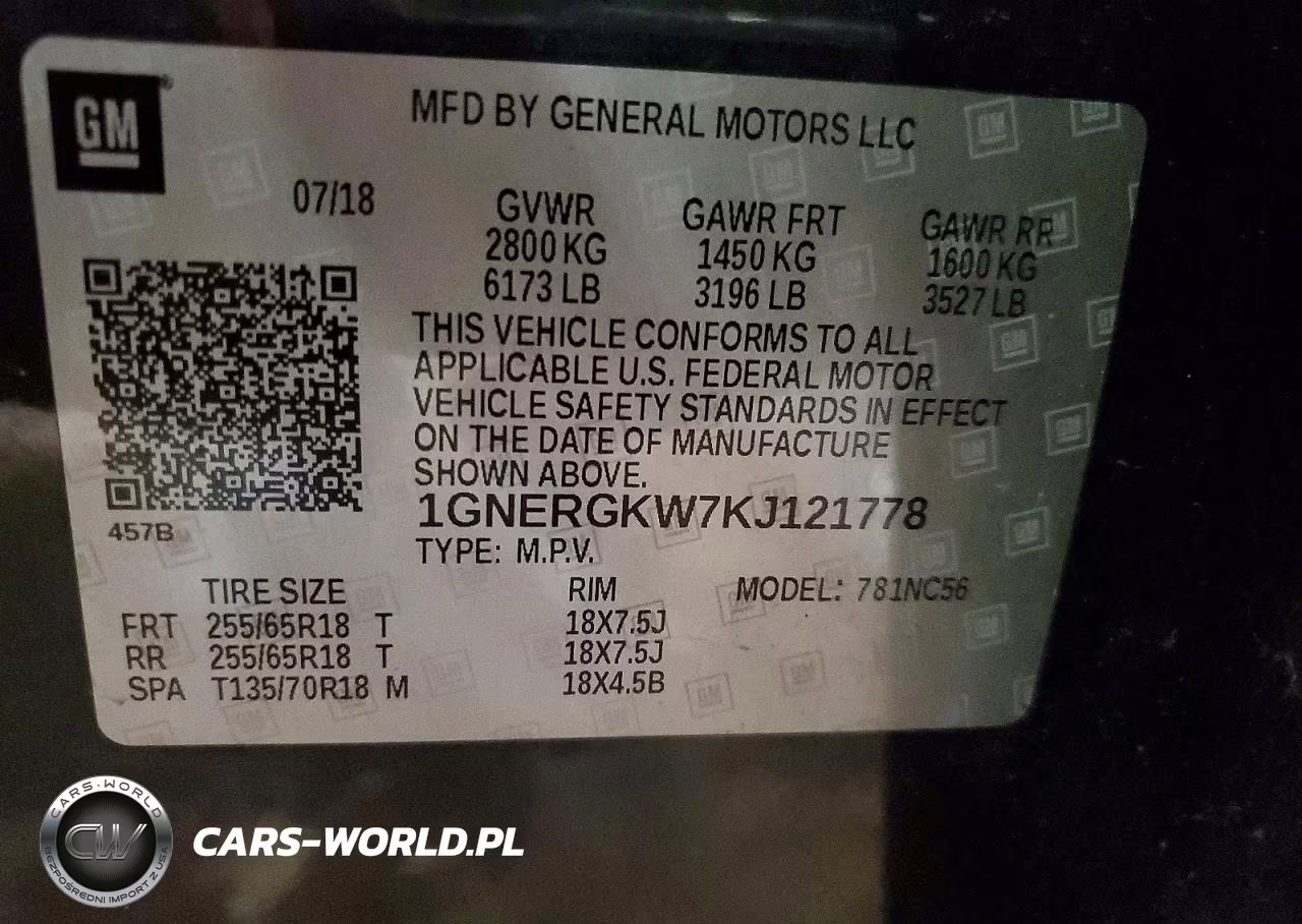2019 Chevrolet Traverse Lt VIN:1GNERGKW7KJ121778 - 13