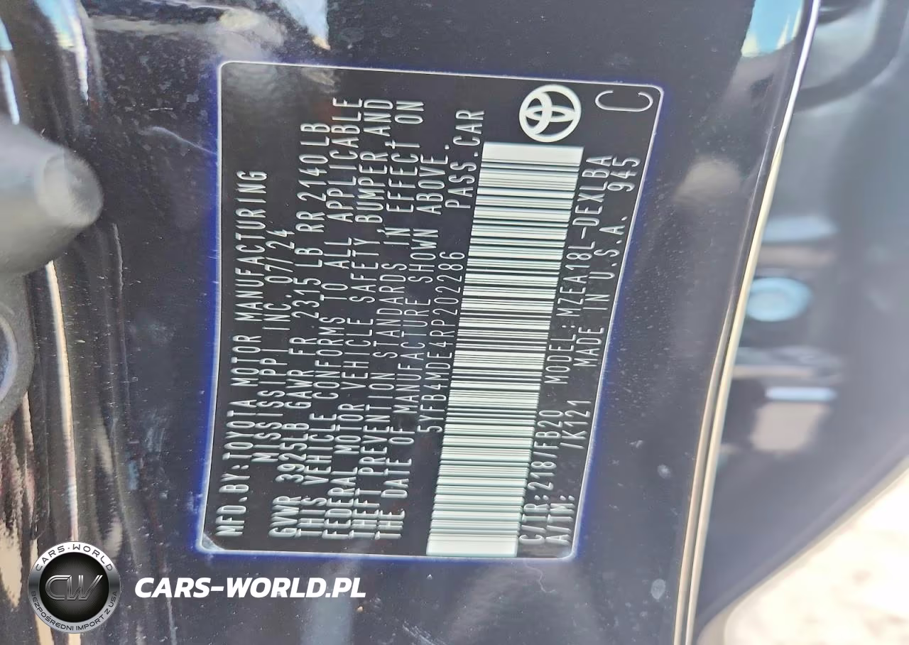 2024 Toyota Corolla Le VIN:5YFB4MDE4RP202286 - 12