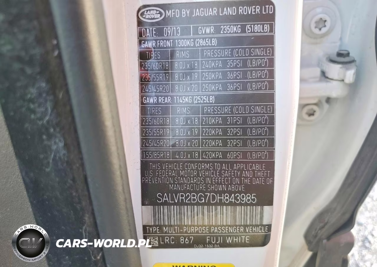 2013 Land Rover Range Rover Evoque Pure Premium VIN:SALVR2BG7DH843985 - 13