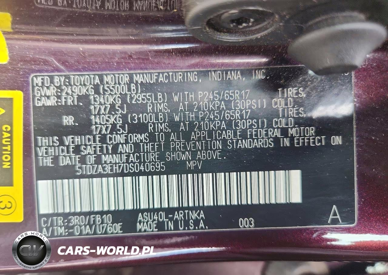 2013 Toyota Highlander Base VIN:5TDZA3EH7DS040695 - 13