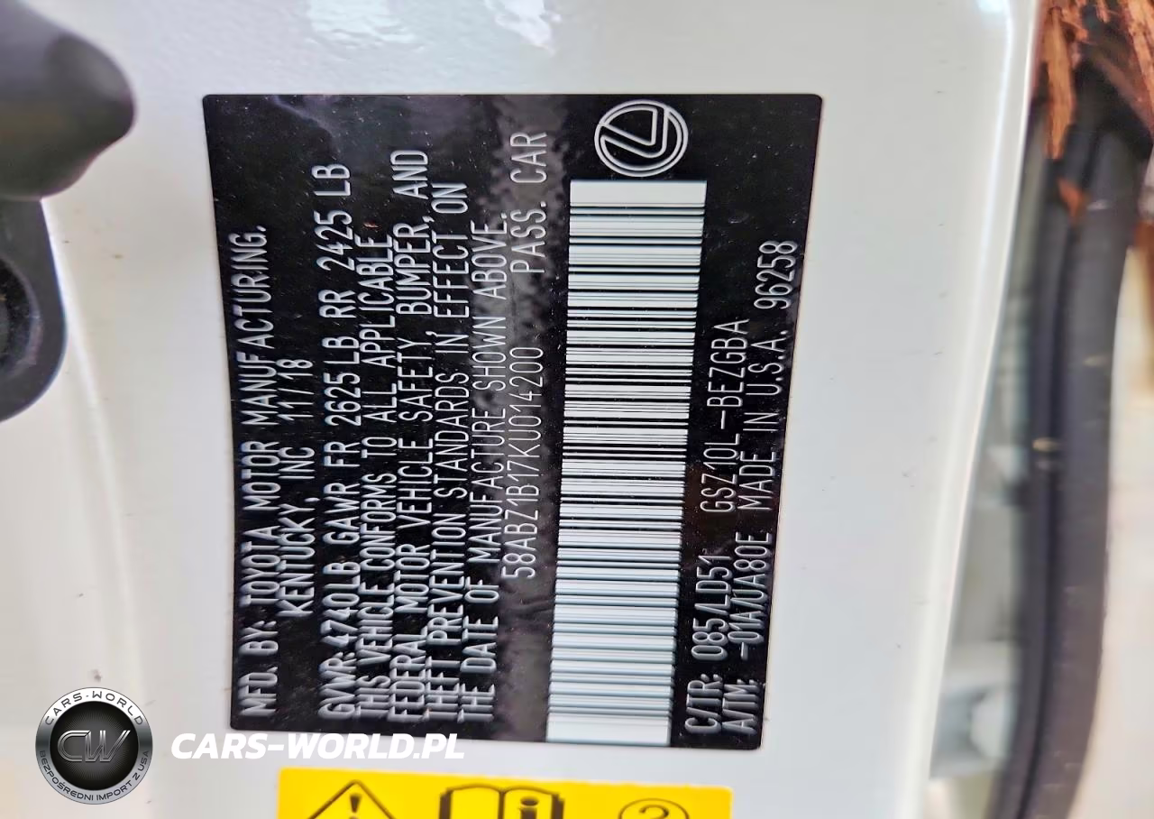 2019 Lexus Es 350 VIN:58ABZ1B17KU014200 - 12