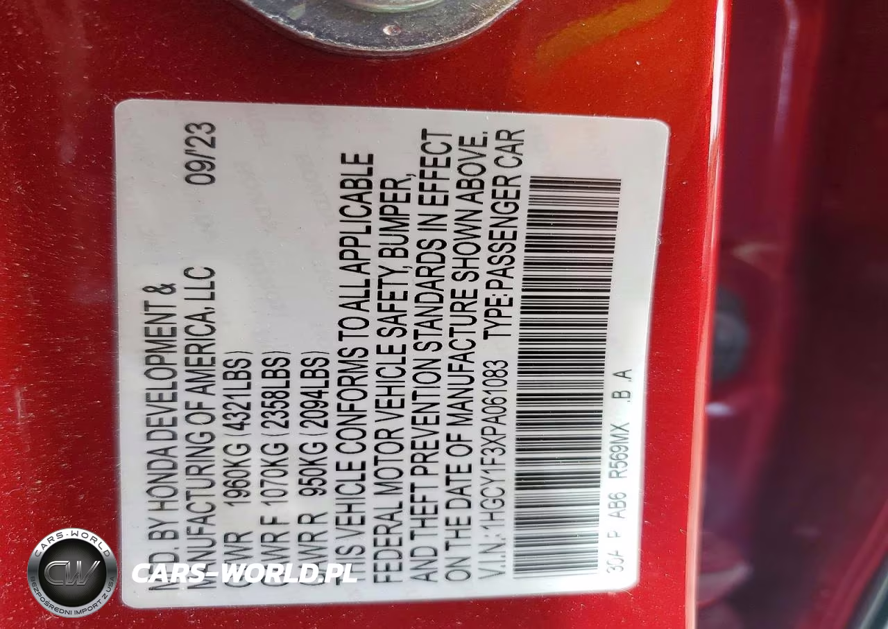 2023 Honda Accord Ex VIN:1HGCY1F3XPA061083 - 12