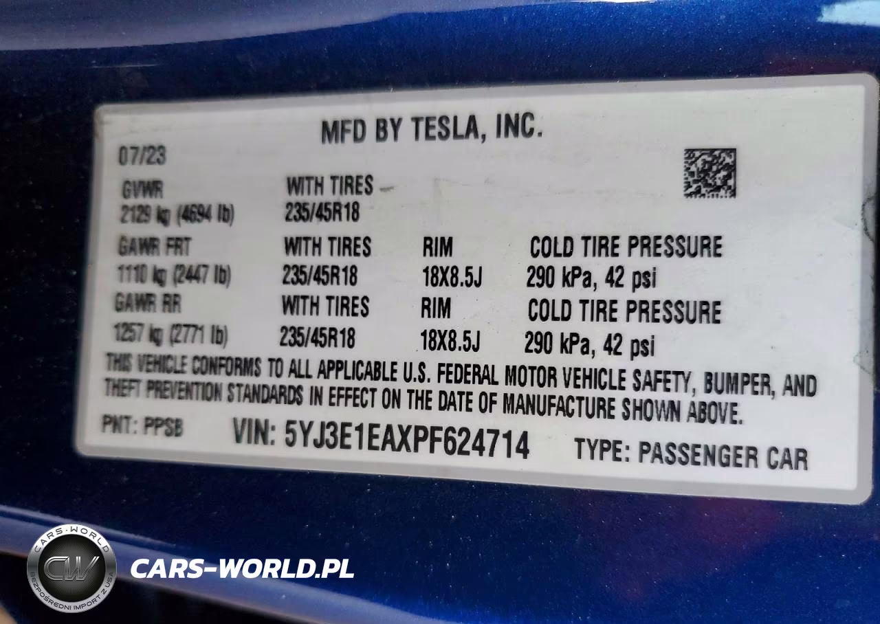 2023 Tesla Model 3 VIN:5YJ3E1EAXPF624714 - 13