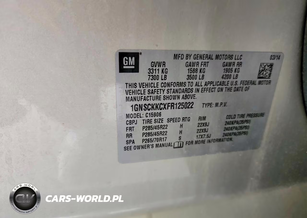 2015 Chevrolet Suburban C1500 Ltz VIN:1GNSCKKCXFR125022 - 13