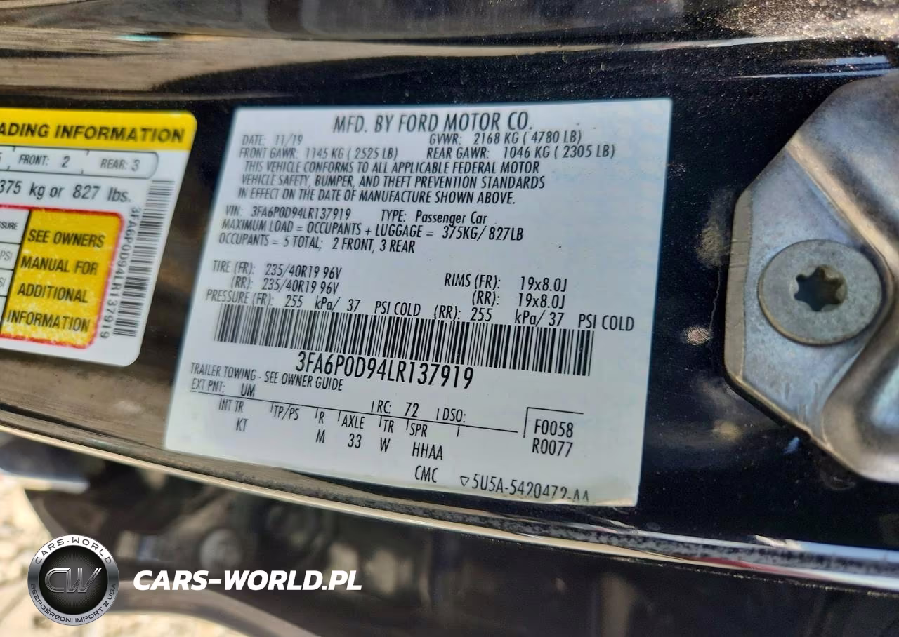 2020 Ford Fusion Titanium VIN:3FA6P0D94LR137919 - 12