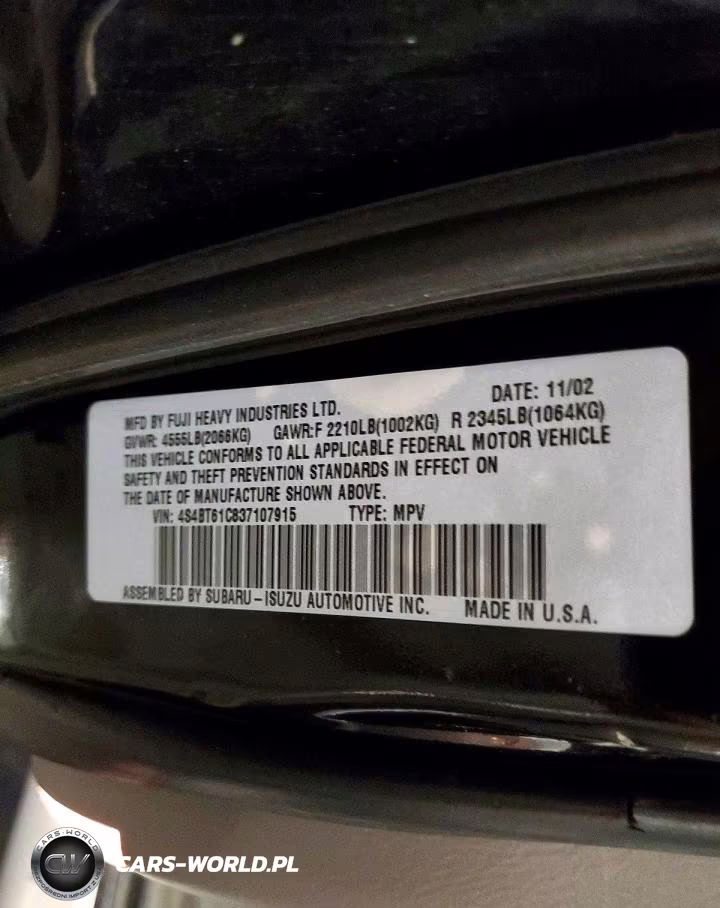 2003 Subaru Baja VIN:4S4BT61C837107915 - 12