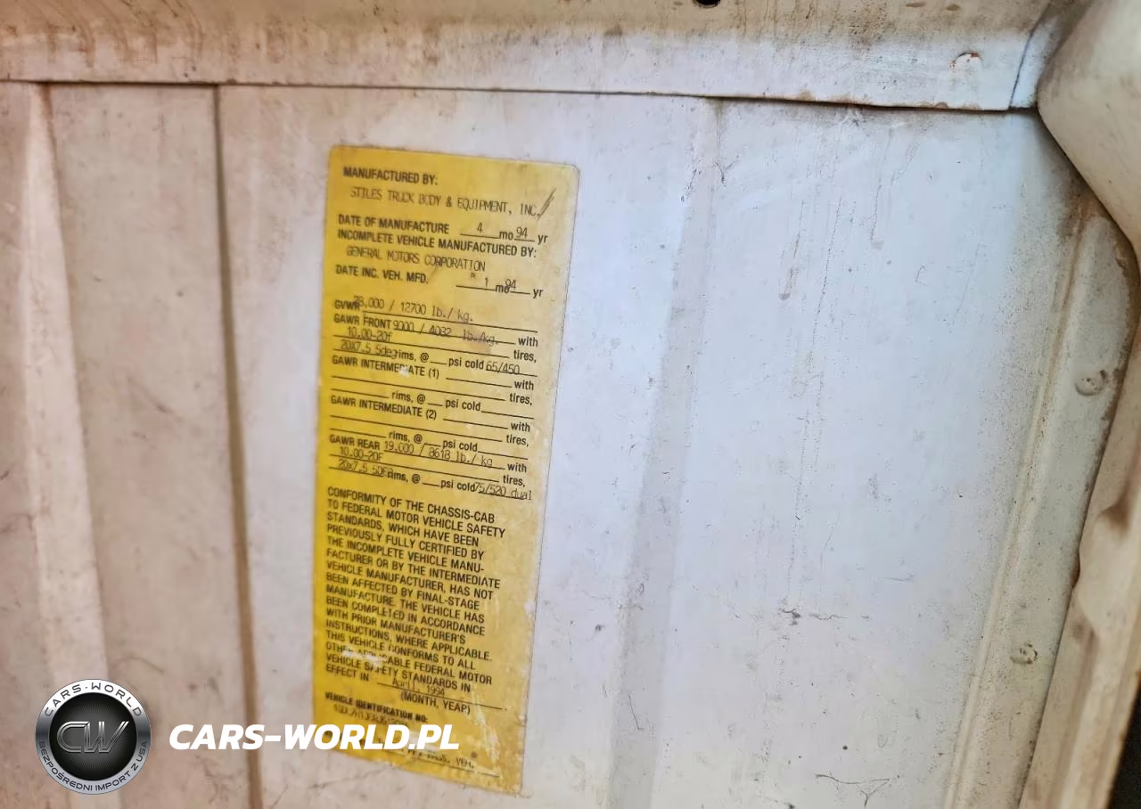 1994 GMC C7 Water Truck VIN:1GDL7H1J8RJ513045 - 13