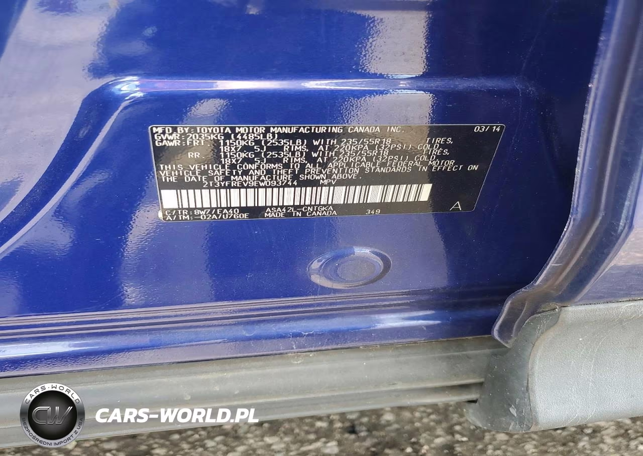 2014 Toyota Rav4 Limited VIN:2T3YFREV9EW093744 - 12