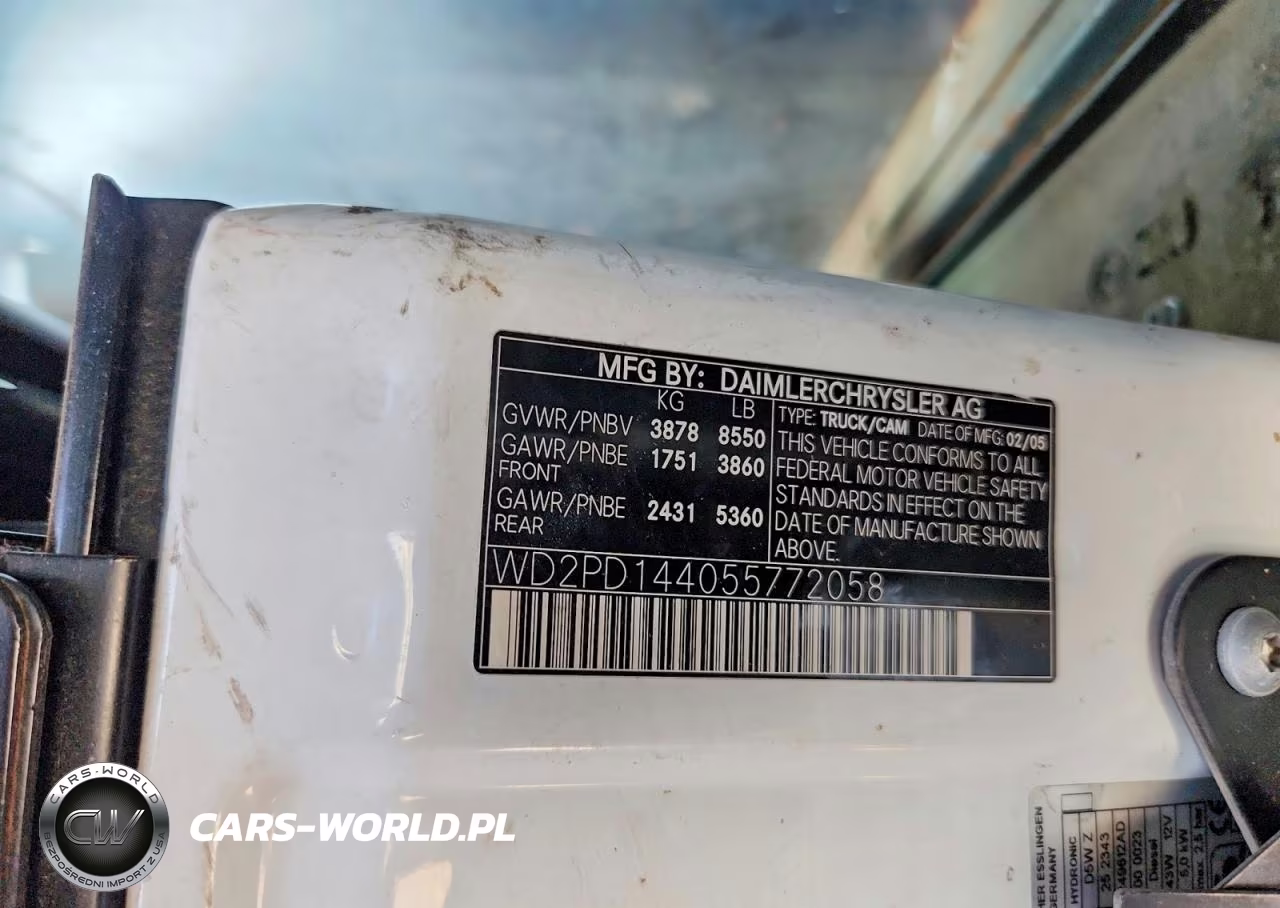2005 Sprinter 2500 Sprinter VIN:WD2PD144055772058 - 12