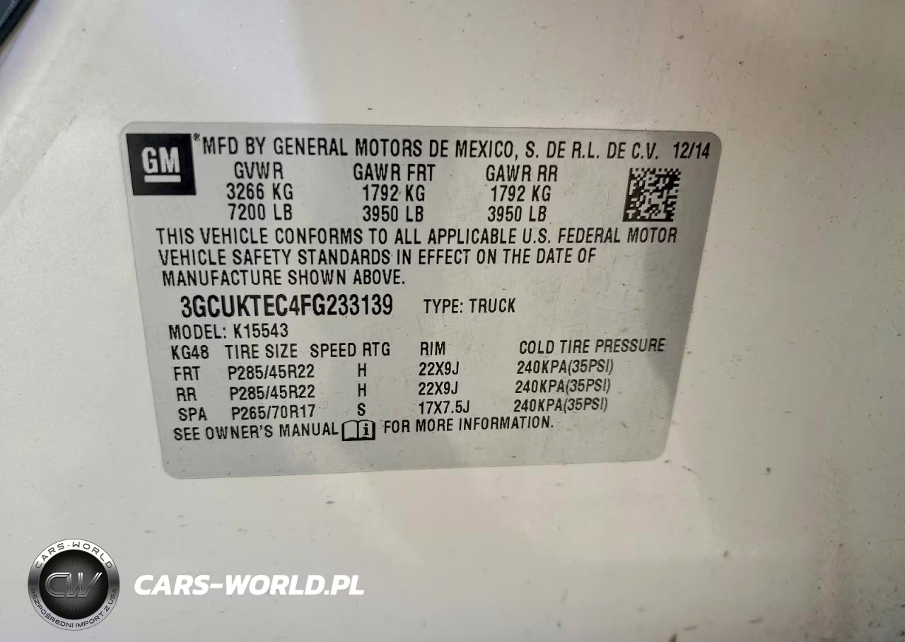 2015 Chevrolet Silverado K1500 High Country VIN:3GCUKTEC4FG233139 - 12
