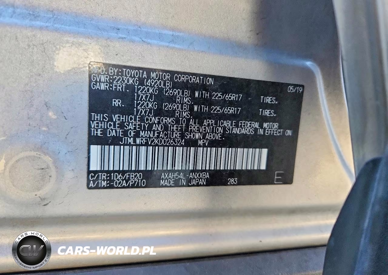 2019 Toyota Rav4 Le VIN:JTMLWRFV2KD026324 - 13