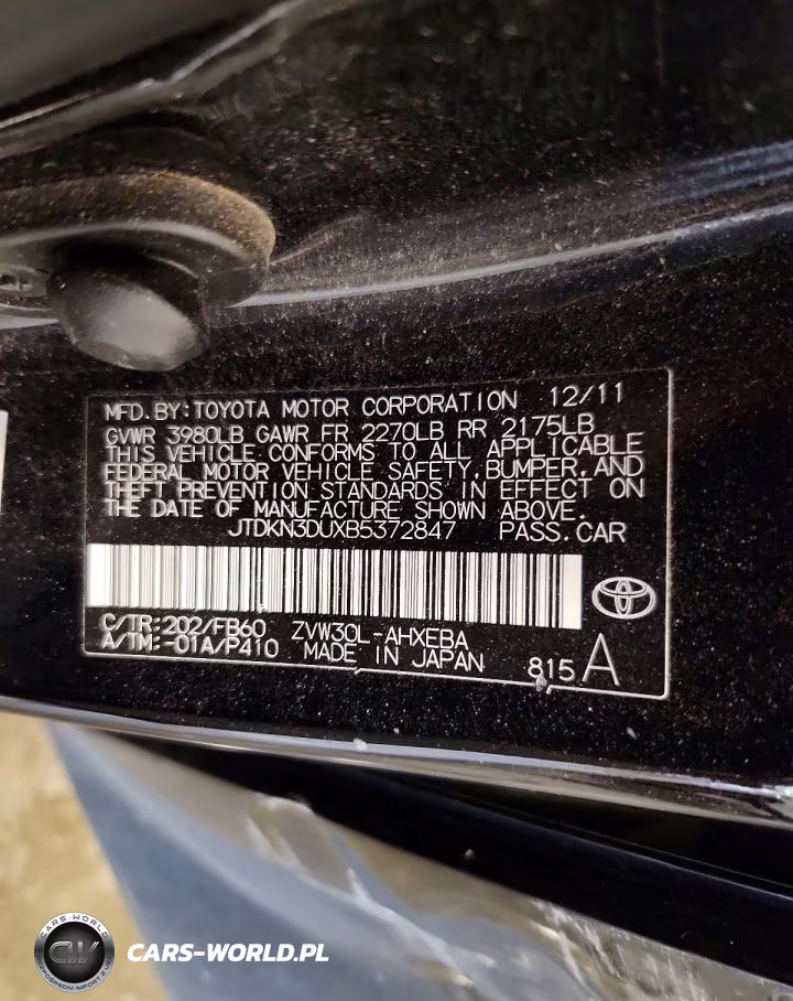 2011 Toyota Prius Two VIN:JTDKN3DUXB5372847 - 12