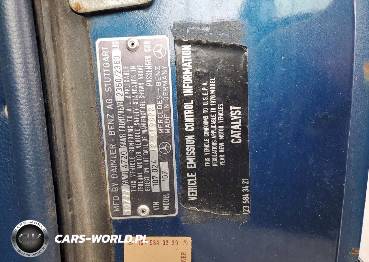 1978 Mercedes Benz Gla 250 VIN:10702412019822 - 12