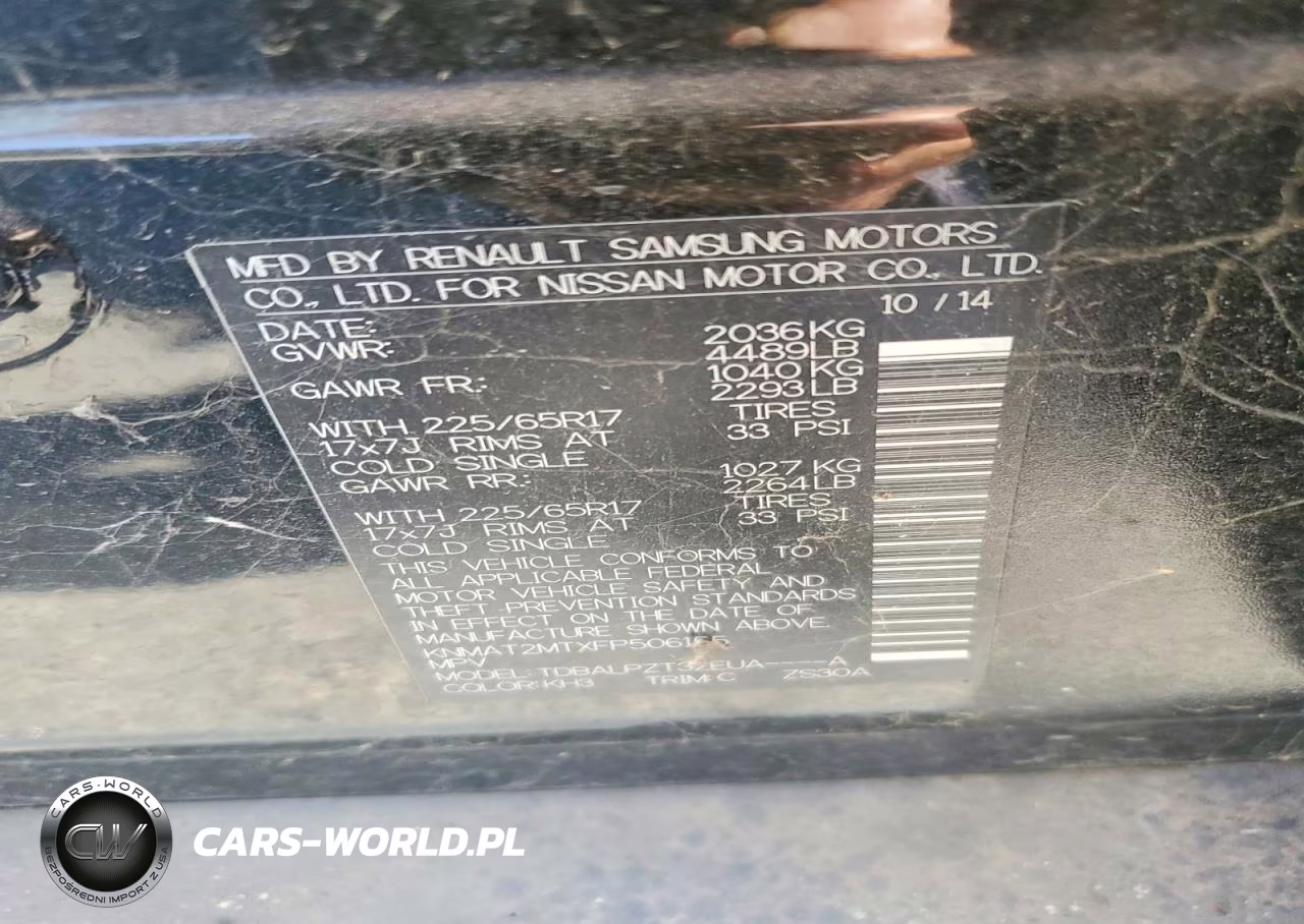 2015 Nissan Rogue S VIN:KNMAT2MTXFP506155 - 13