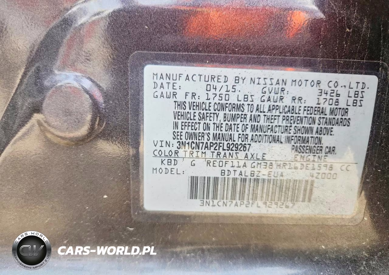 2015 Nissan Versa 1.6 Sv VIN:3N1CN7AP2FL929267 - 13