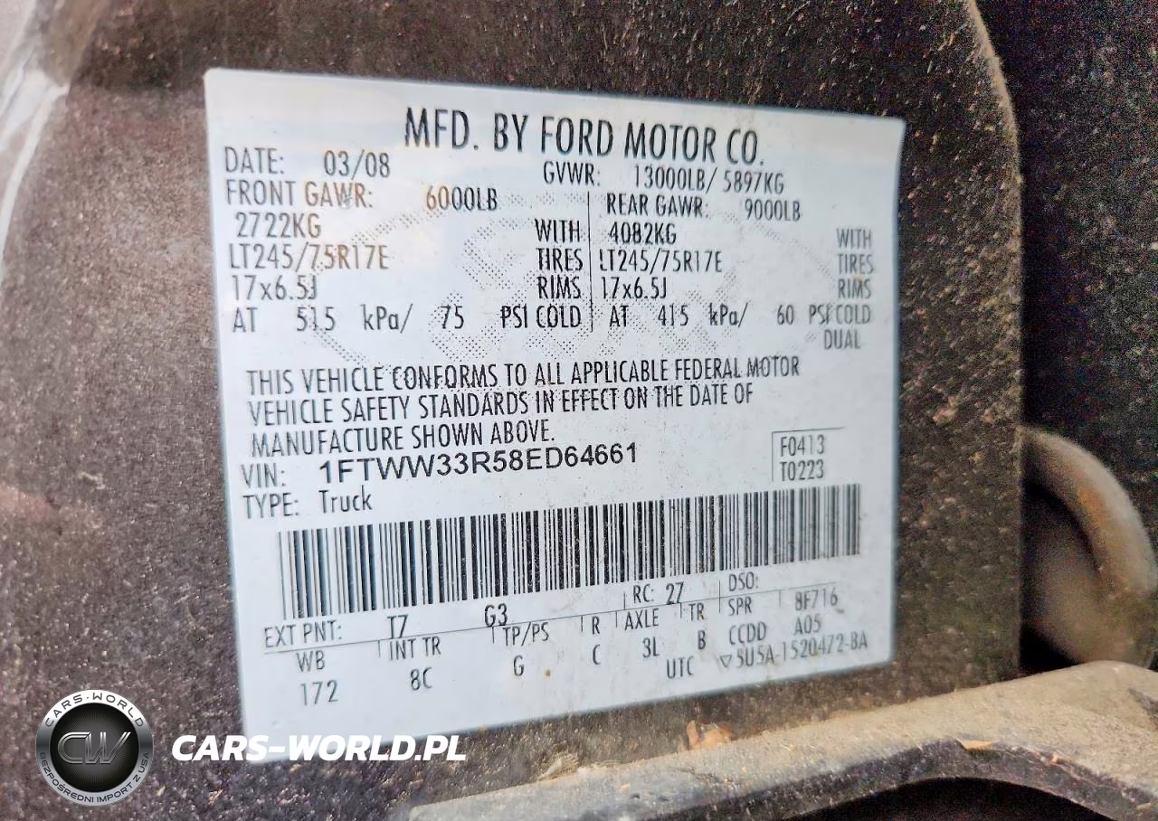 2008 Ford F350 Super Duty VIN:1FTWW33R58ED64661 - 13