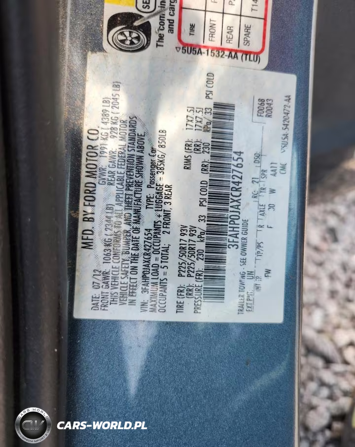 2012 Ford Fusion Sel VIN:3FAHP0JAXCR427654 - 12