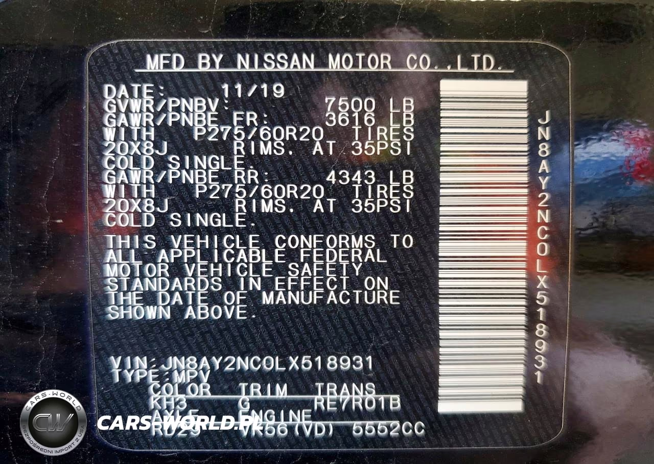 2020 Nissan Armada Sl VIN:JN8AY2NC0LX518931 - 13