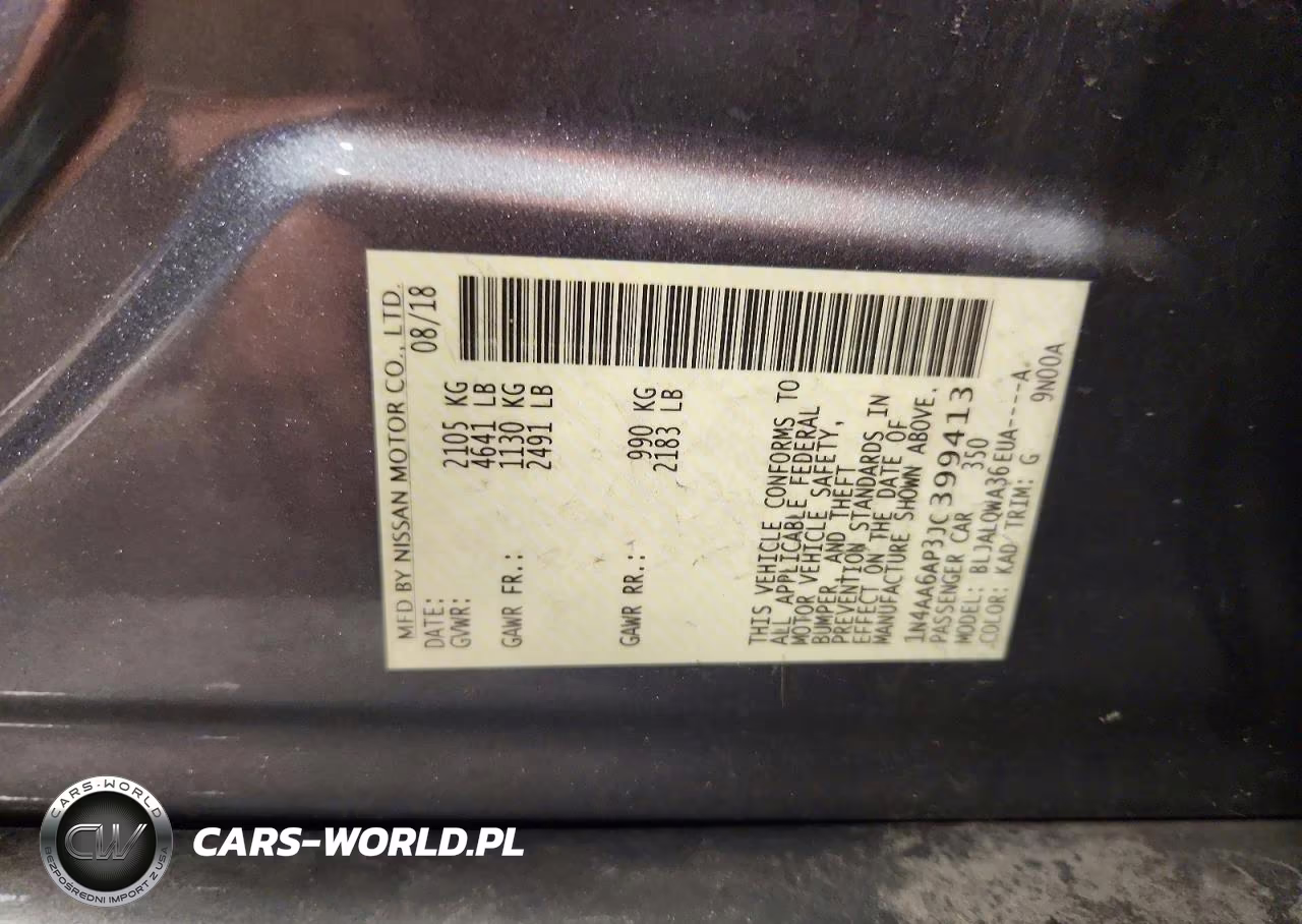2018 Nissan Maxima 3.5 S VIN:1N4AA6AP3JC399413 - 12
