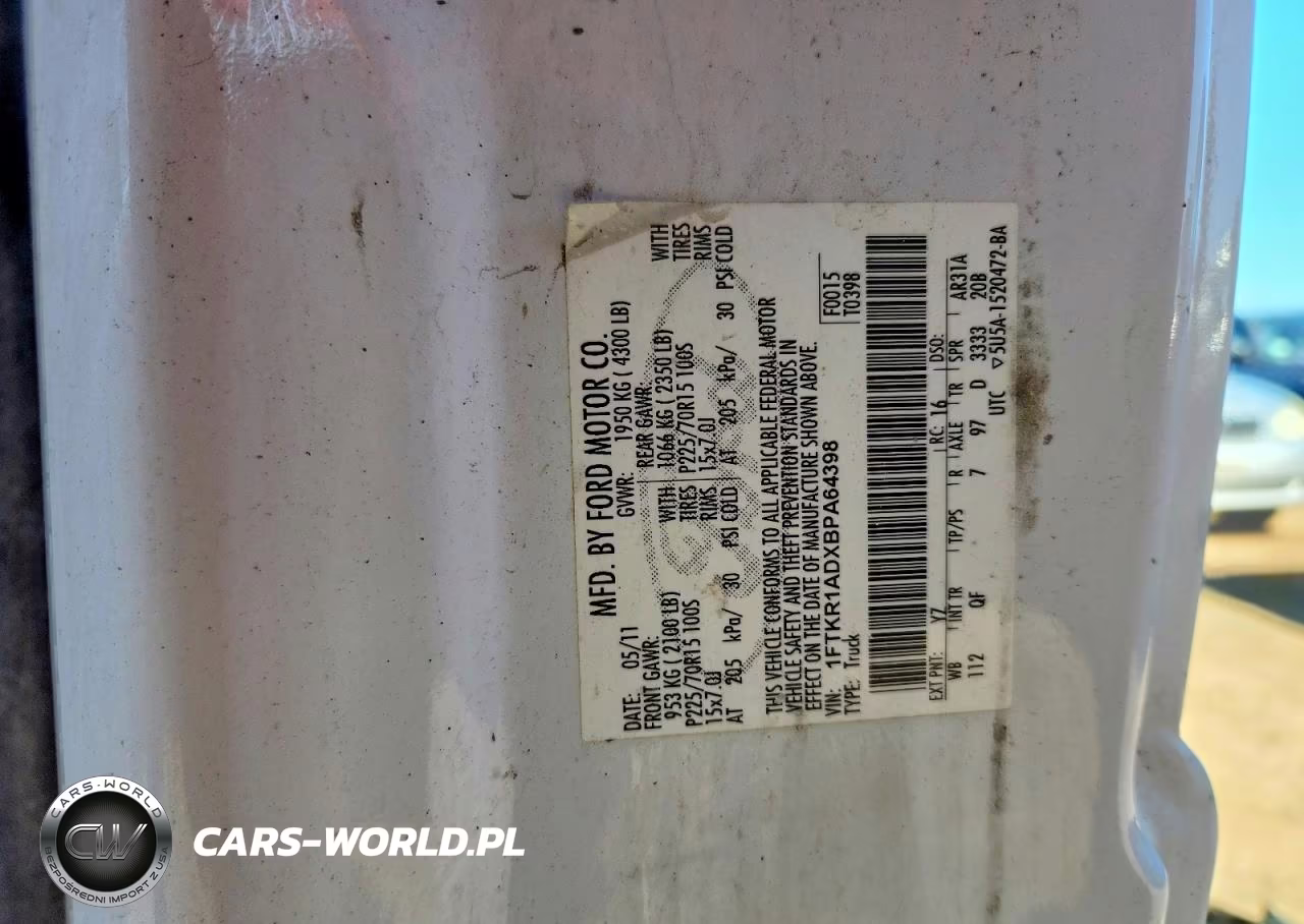 2011 Ford Ranger VIN:1FTKR1ADXBPA64398 - 12
