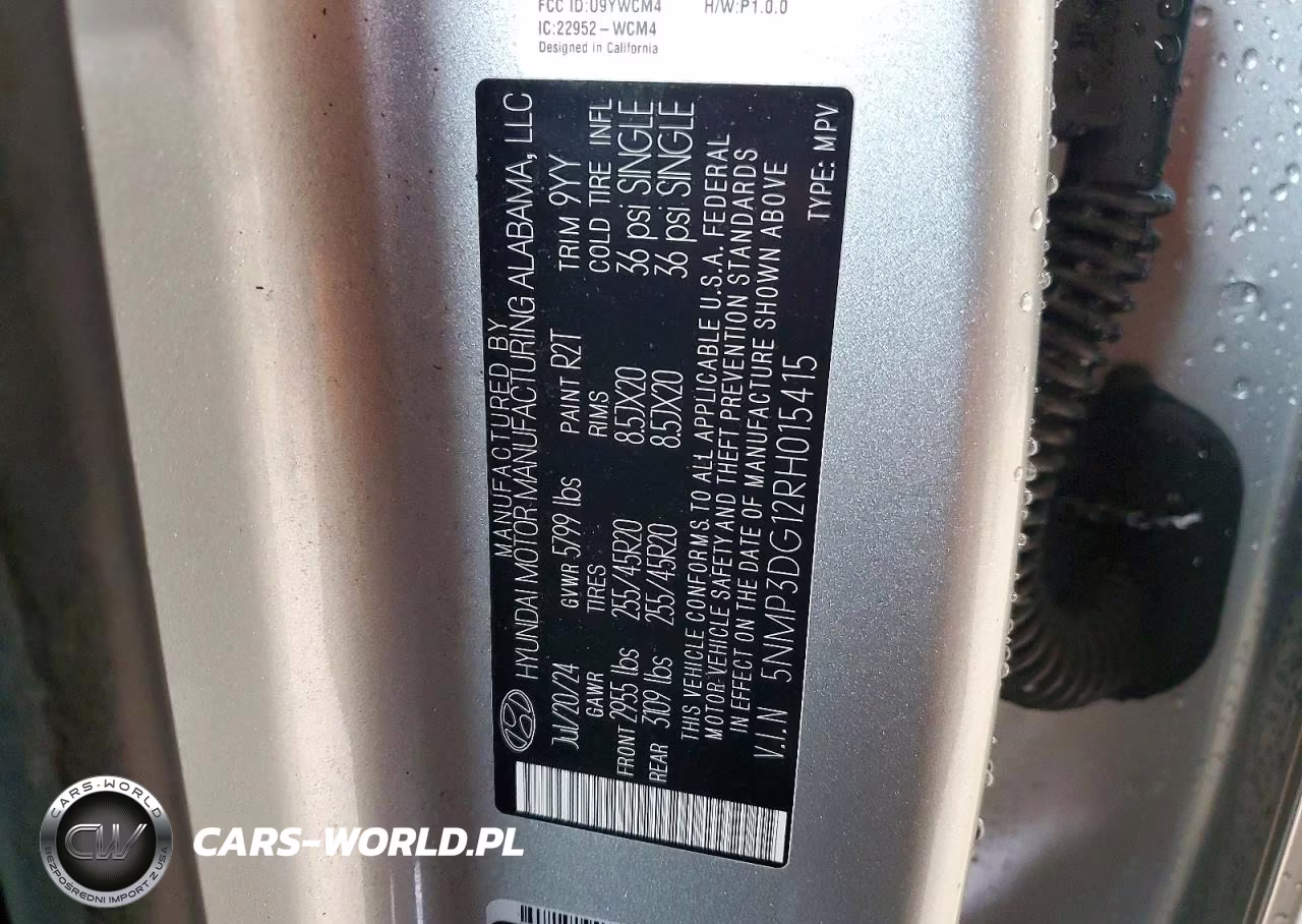 2024 Hyundai Santa Fe Limited VIN:5NMP3DG12RH015415 - 13