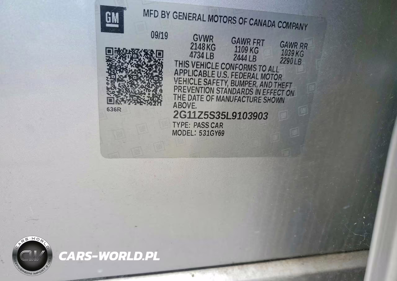 2020 Chevrolet Impala Lt VIN:2G11Z5S35L9103903 - 12