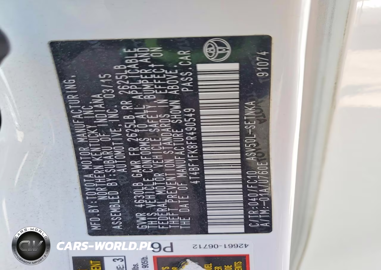 2015 Toyota Camry Le VIN:4T4BF1FK8FR490549 - 12
