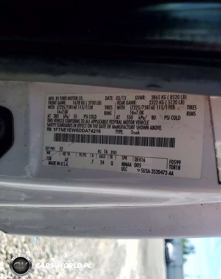 2013 Ford Econoline E150 Van VIN:1FTNE1EW5DDA74216 - 13