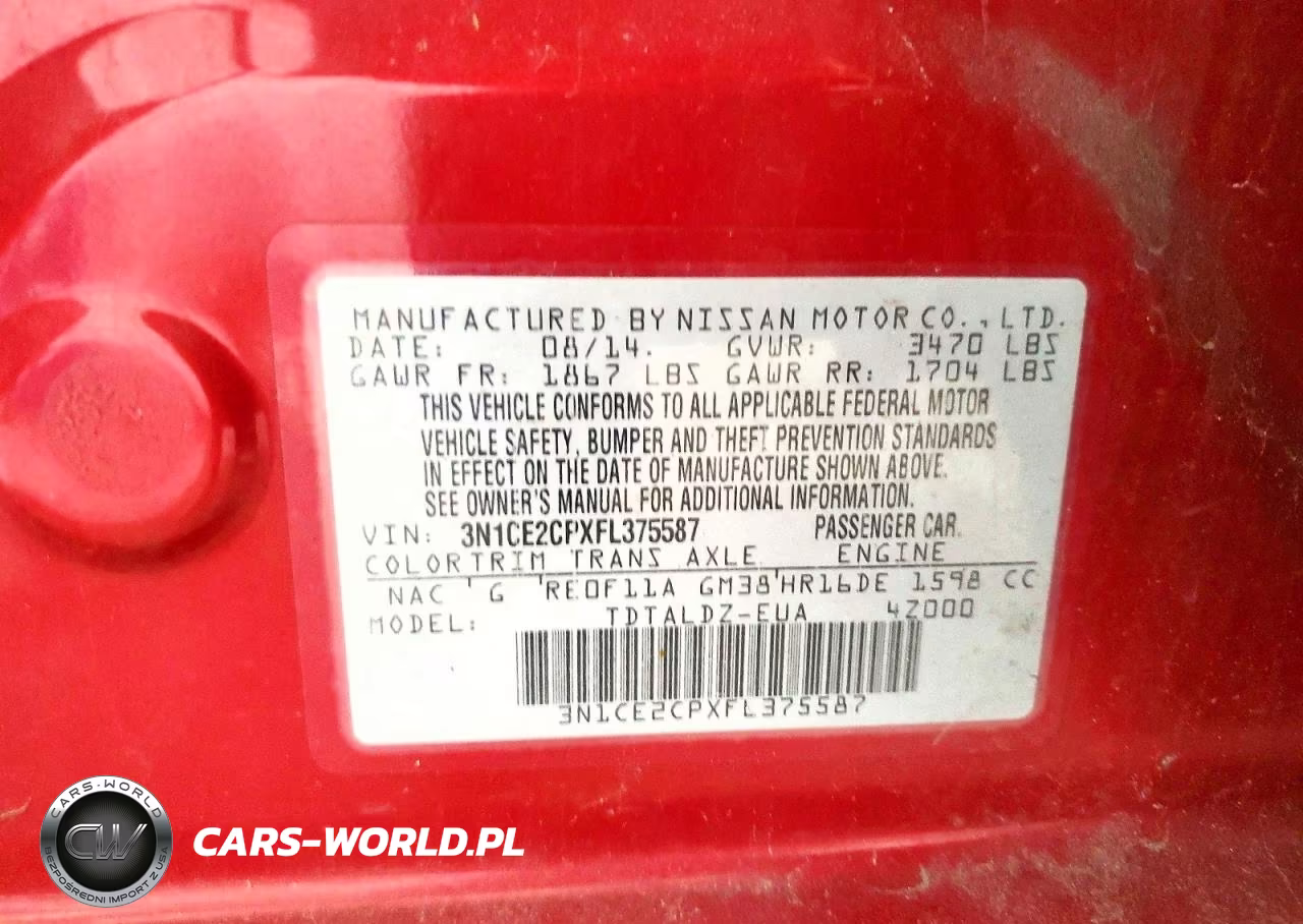 2015 Nissan Versa Note Sv VIN:3N1CE2CPXFL375587 - 12