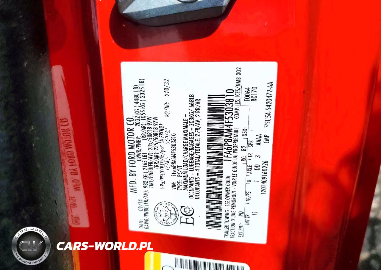2015 Ford Mustang VIN:1FA6P8AM4F5303810 - 13