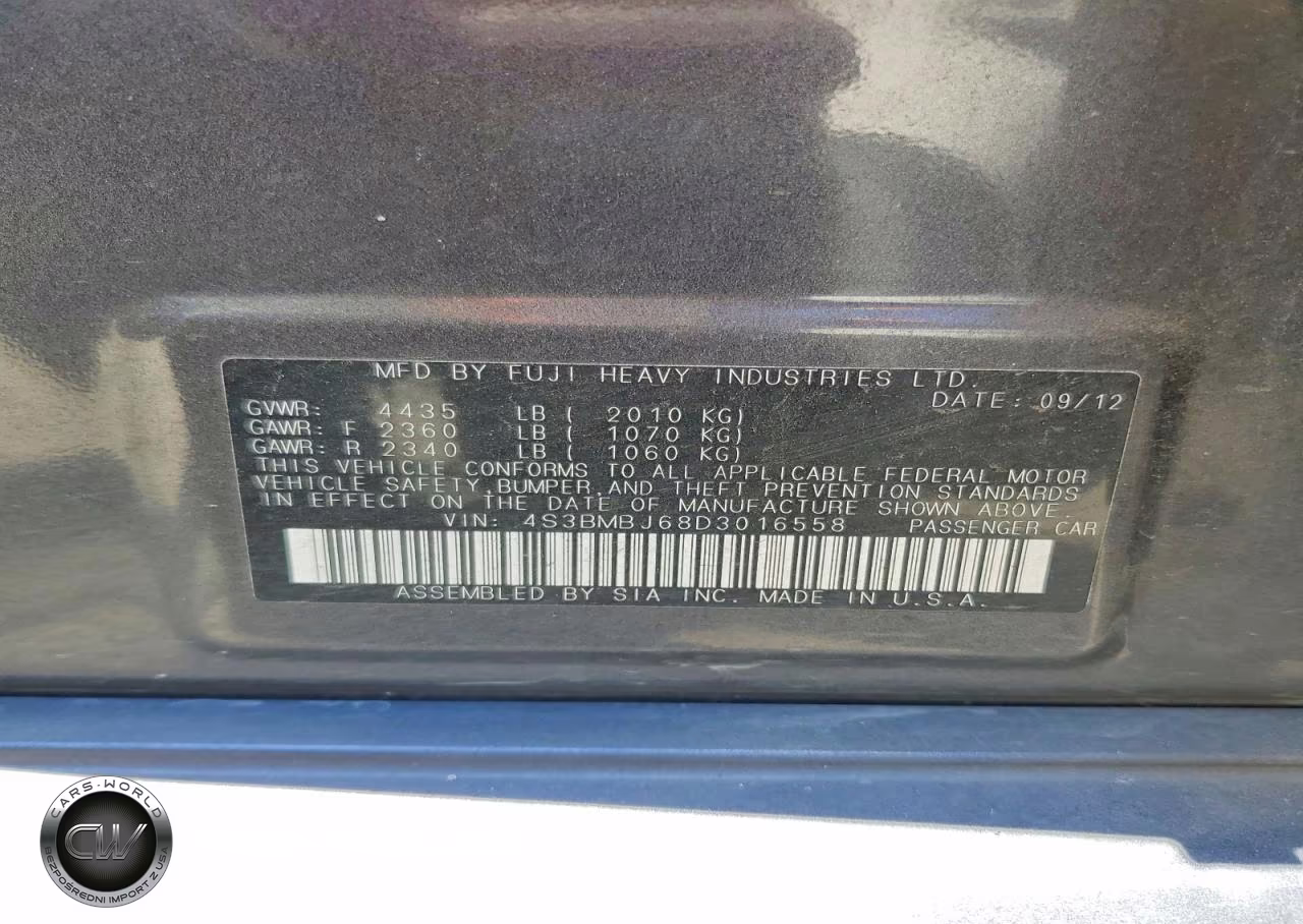 2013 Subaru Legacy 2.5I Limited VIN:4S3BMBJ68D3016558 - 12