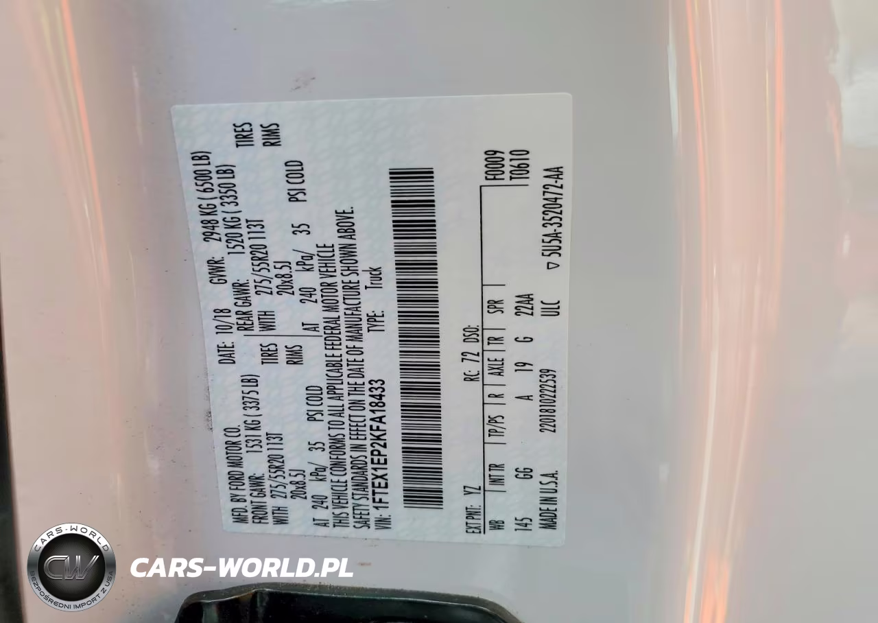 2019 Ford F150 Super Cab VIN:1FTEX1EP2KFA18433 - 13