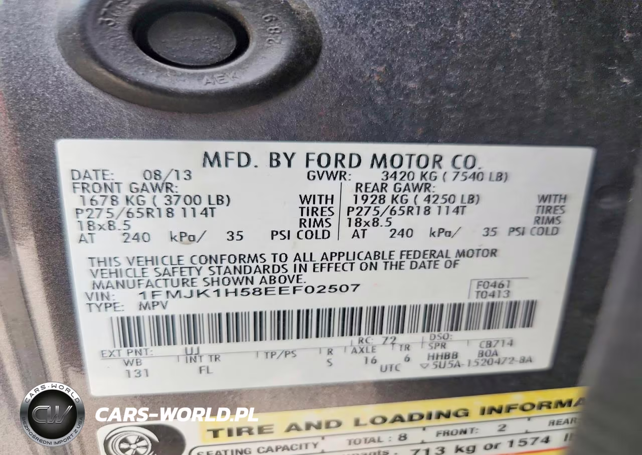 2014 Ford Expedition El Xlt VIN:1FMJK1H58EEF02507 - 13