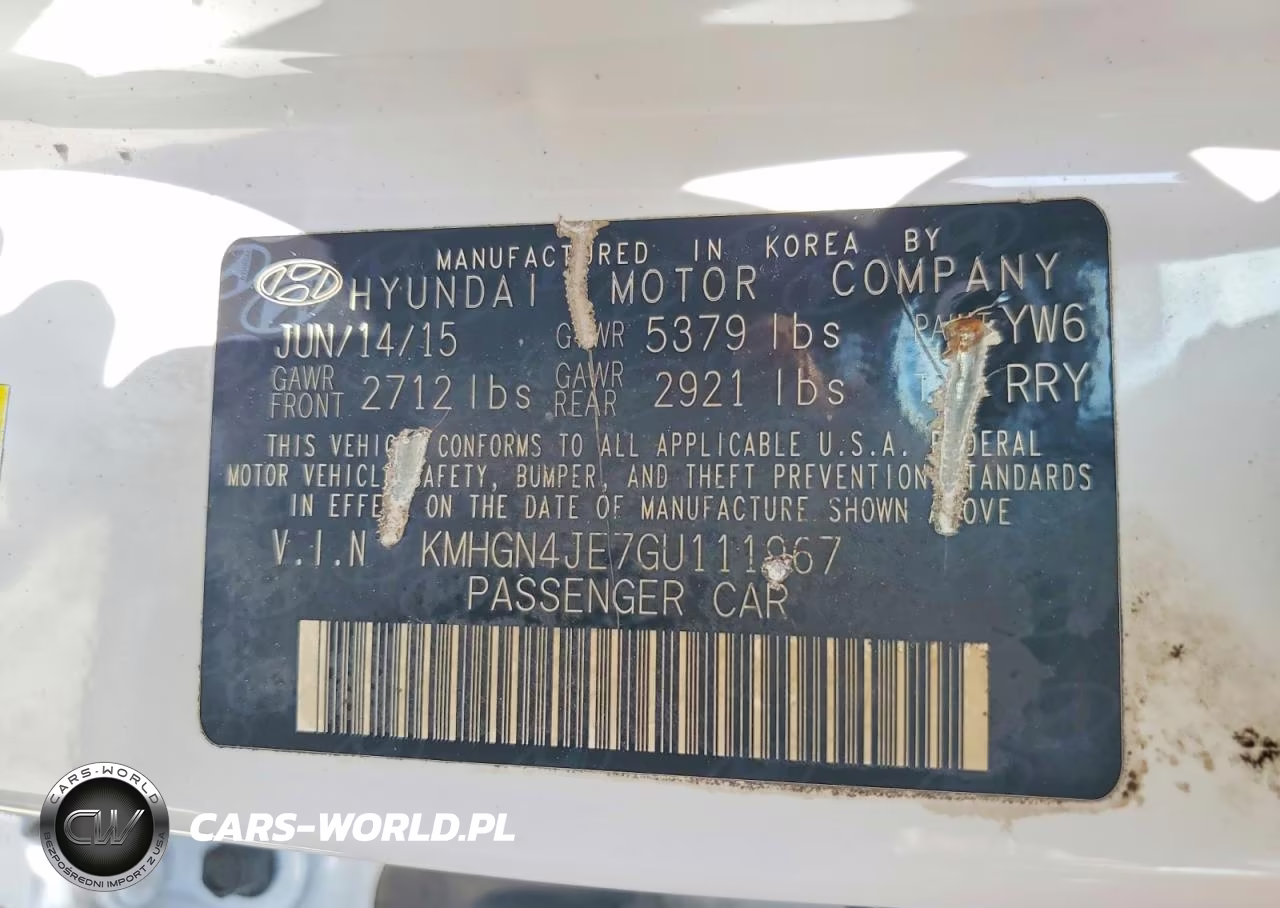 2016 Hyundai Genesis 3.8L VIN:KMHGN4JE7GU111967 - 12