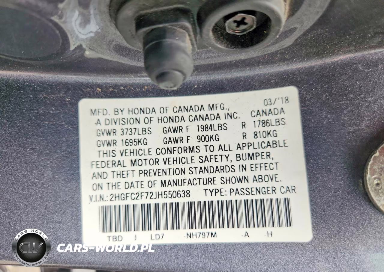 2018 Honda Civic Ex VIN:2HGFC2F72JH550638 - 12