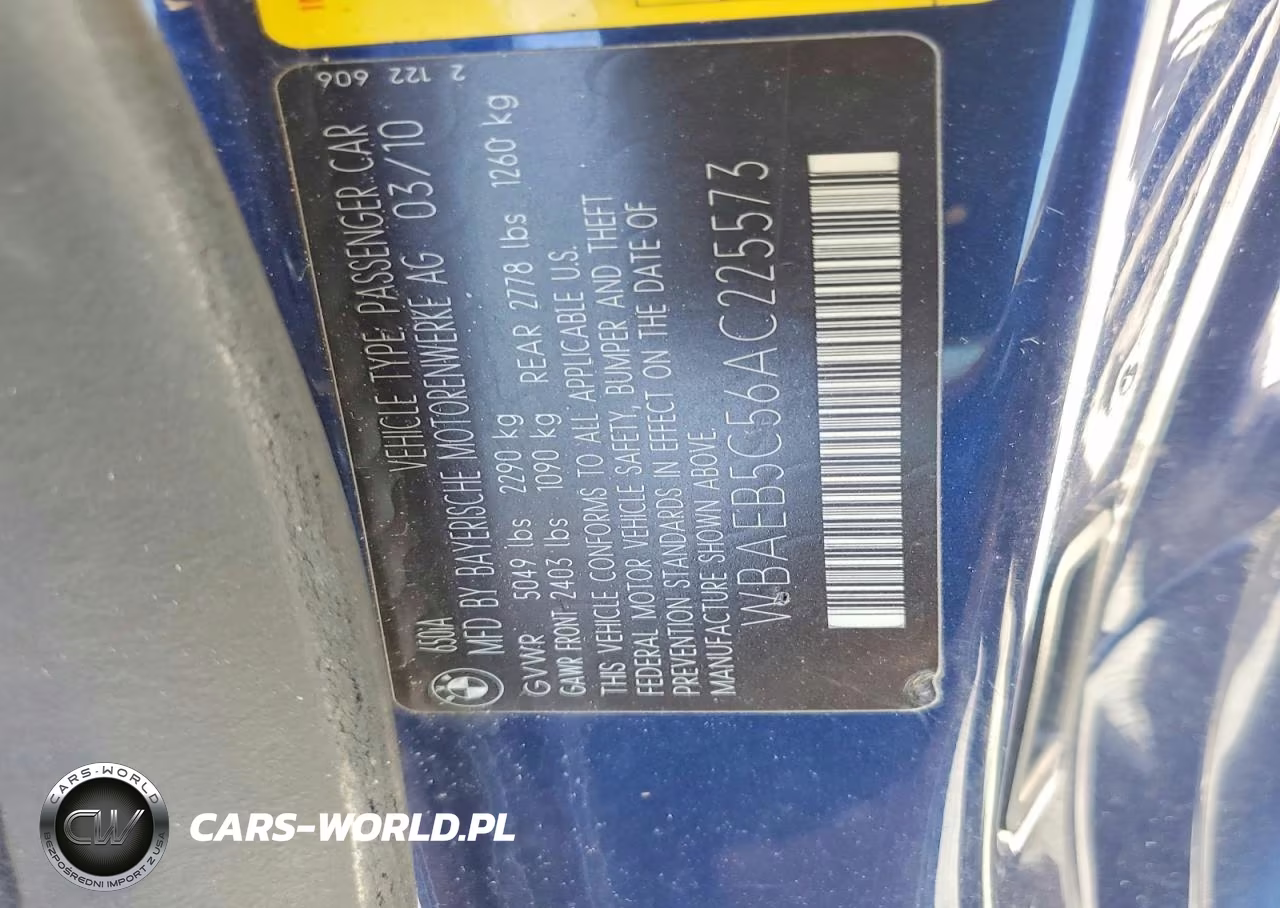 2010 BMW 650 I VIN:WBAEB5C56AC225573 - 12