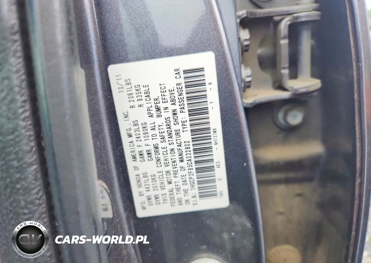 2012 Honda Accord Exl VIN:1HGCP2F85CA032802 - 12