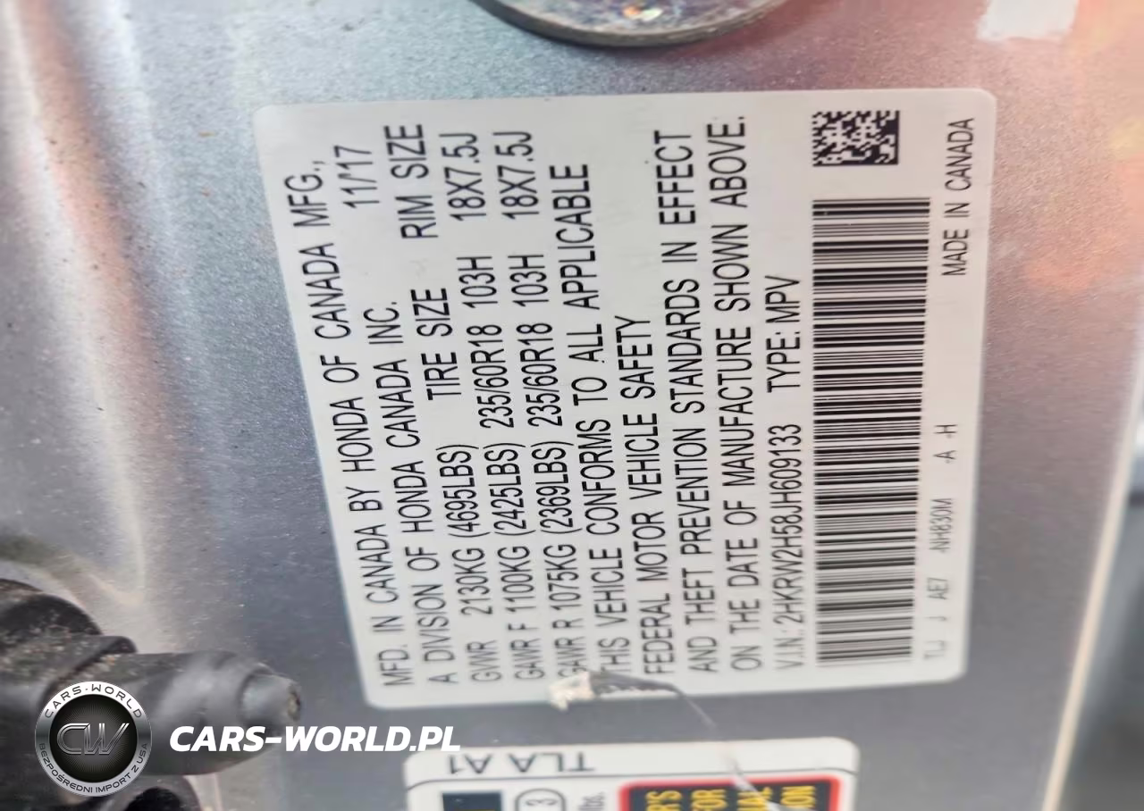 2018 Honda Cr-V Ex VIN:2HKRW2H58JH609133 - 13