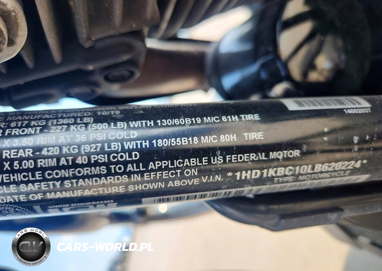 2020 Harley Davidson Flhx VIN:1HD1KBC10LB620224 - 8