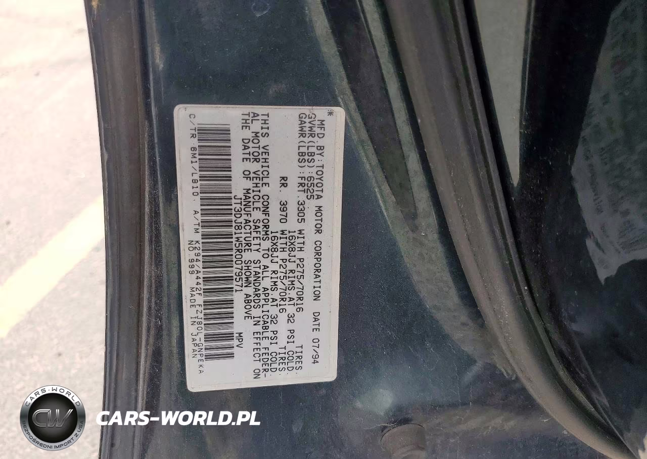 1994 Toyota Land Cruiser Base VIN:JT3DJ81W5R0079571 - 13